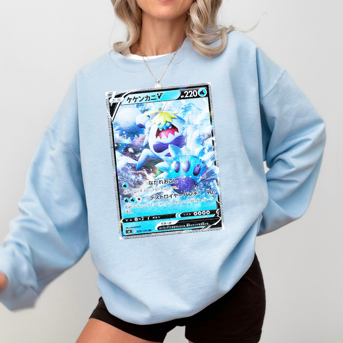 Personalized Pokémon Fabric Trading Card Y3 Patch Suture Unisex Crewneck,Perfect Gift for Fans Friends,P-C-08