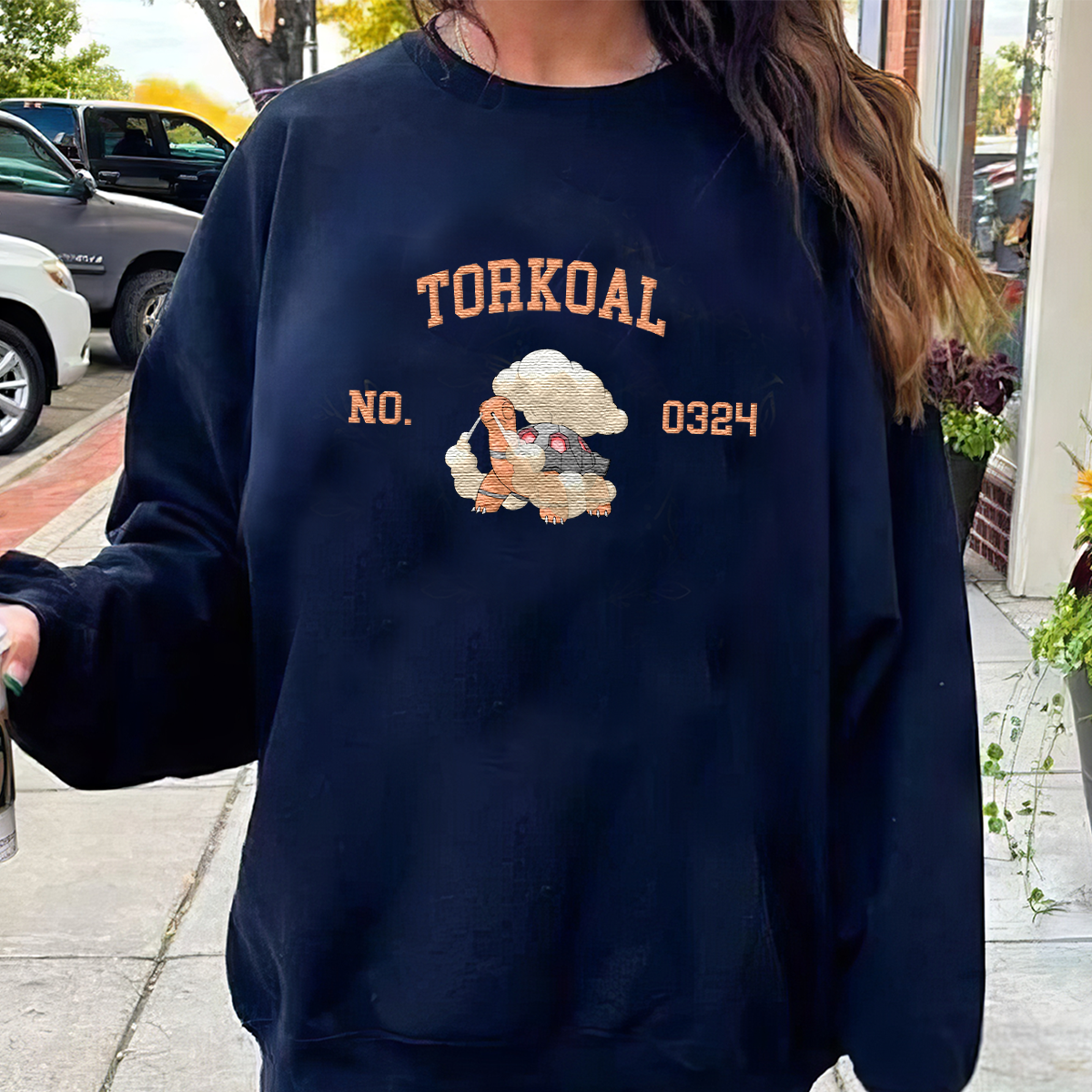 Torkoal Anime-Themed Embroidered T-Shirt,Crewneck,Hoodie-Trendy Versatile and a Thoughtful Gift for Friends,H-C-1840