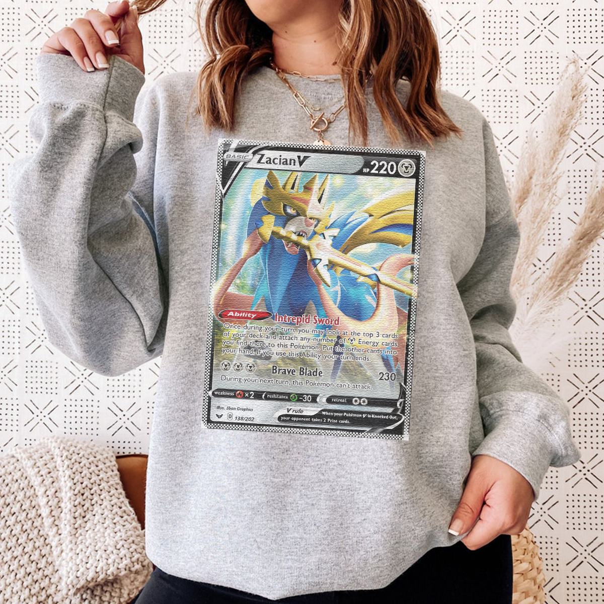 Personalized Pokémon Fabric Trading Card D4 Patch Suture Unisex Crewneck,Perfect Gift for Fans Friends,P-C-23