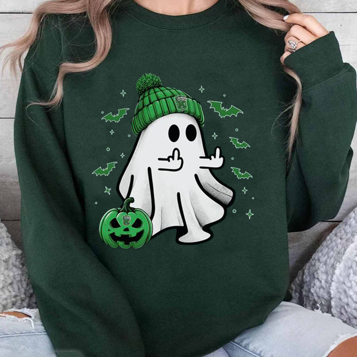 Vintage Cute Ghost Halloween HOgwarts House Unisex T-Shirt,Crewneck,Hoodie,TS-C-656