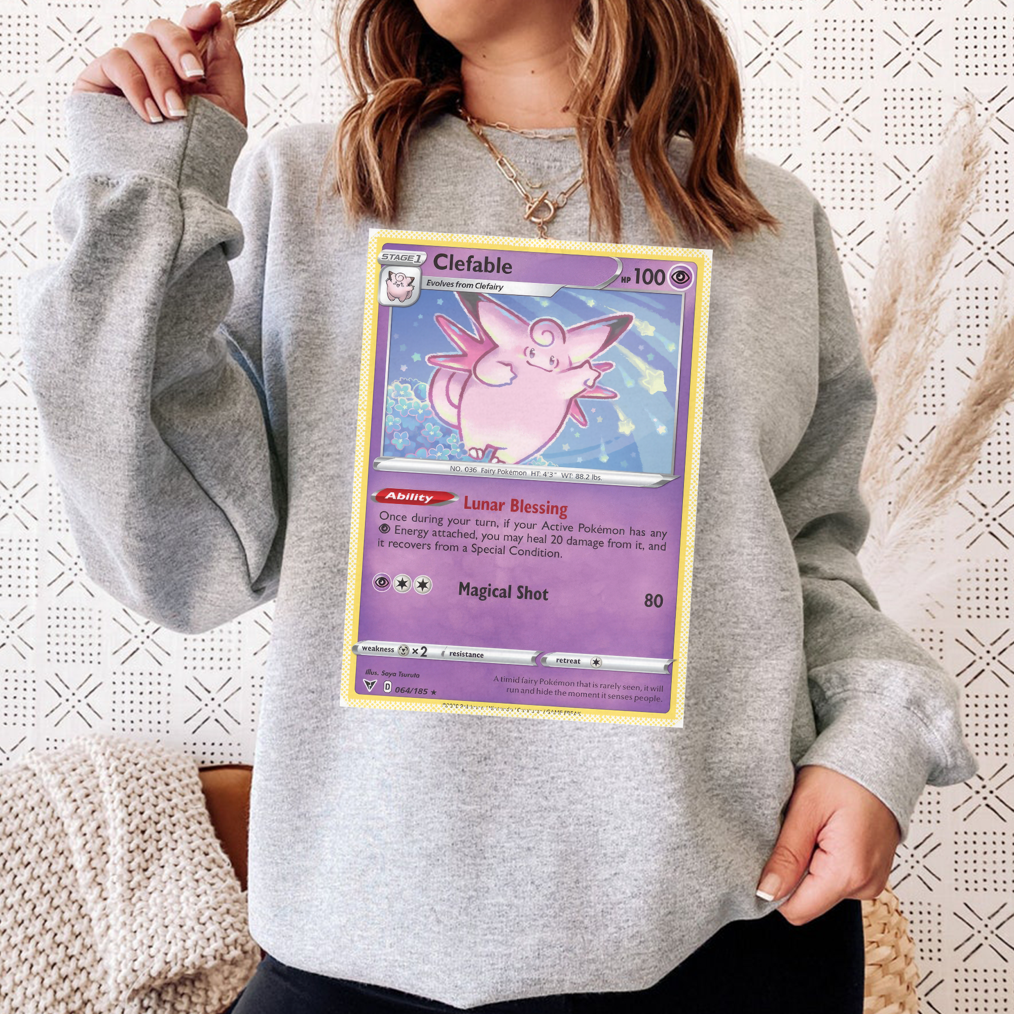 Personalized Pokémon Fabric Trading Card D1 Patch Suture Unisex Crewneck,Perfect Gift for Fans Friends,P-C-11