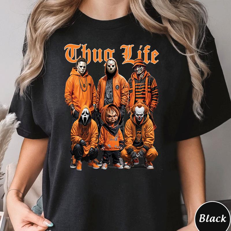 Halloween Thug Life Horror Characters Graphic T-Shirt,Crewneck,Hoodie,TS-C-284