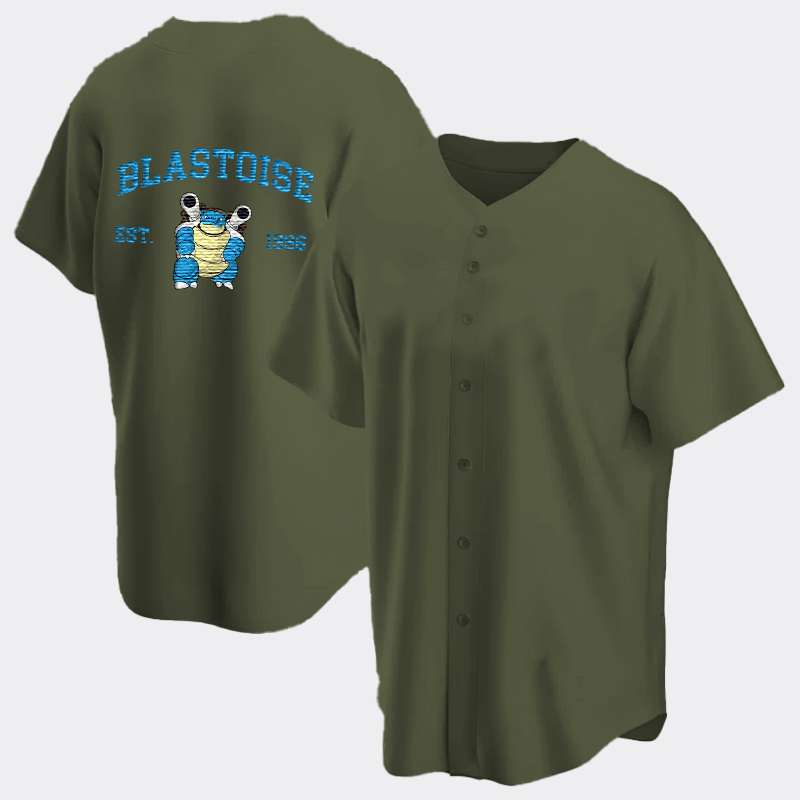Blastoise Adorable Anime-Themed Embroidered T-Shirt,Crewneck,Hoodie-Trendy Versatile and a Thoughtful Gift for Friends,H-C-712