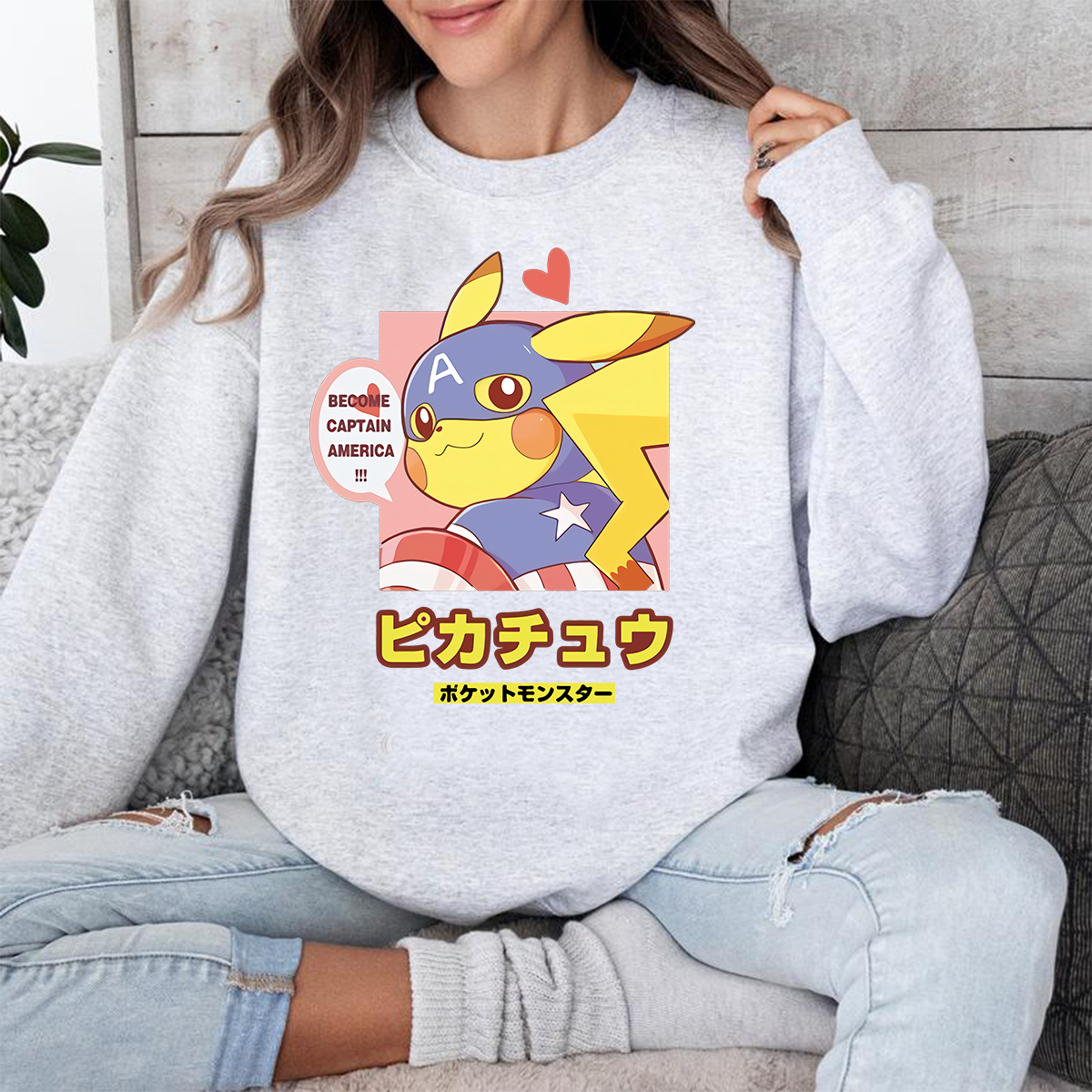 Become Captain America Brave Pikachu Pokémon Unisex T-Shirt,Crewneck,Hoodie,H-C-774