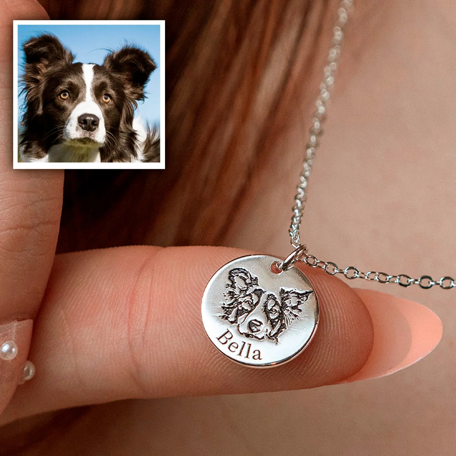 Personalized Pet Face Necklace,Custom Name,J-A-263