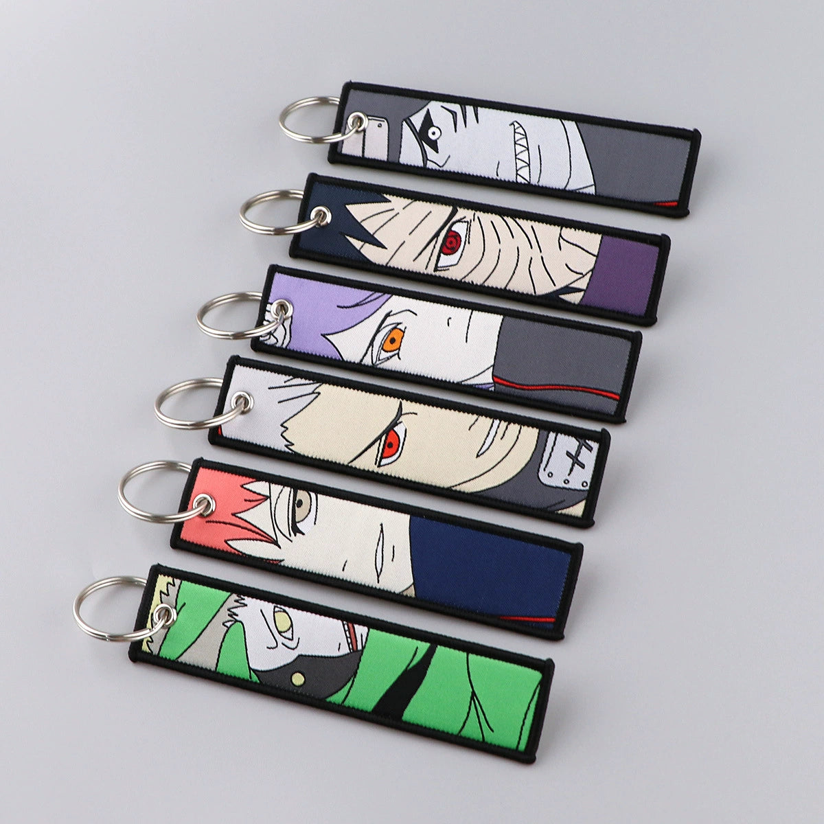 Naruto Cloud Embroidered Keychain – Anime Cartoon Woven Fabric Key Ring for Students & Fans,027