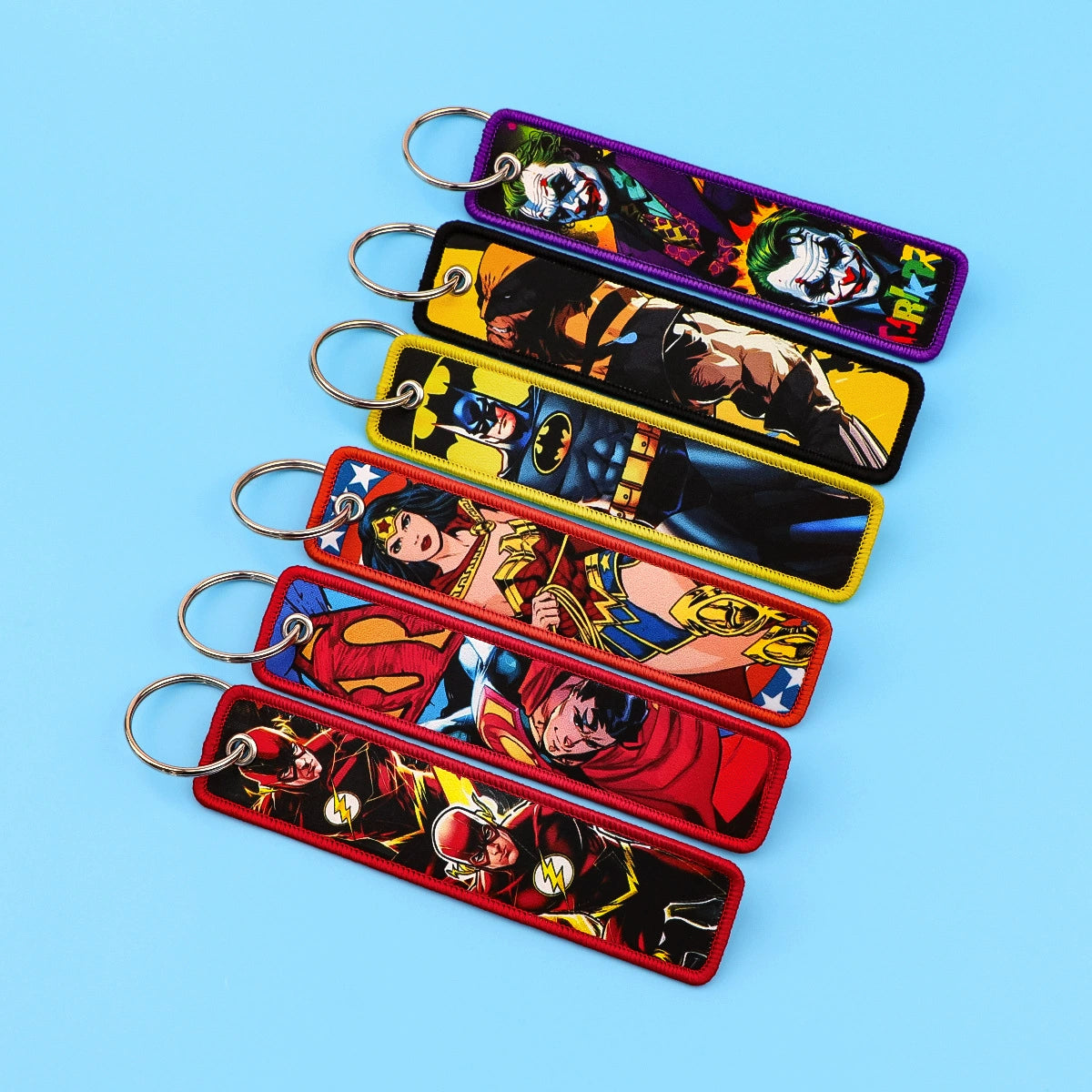 Cartoon Hero Lanyard Keychain – Woven Fabric ID Badge Holder for Students & Office Use,028