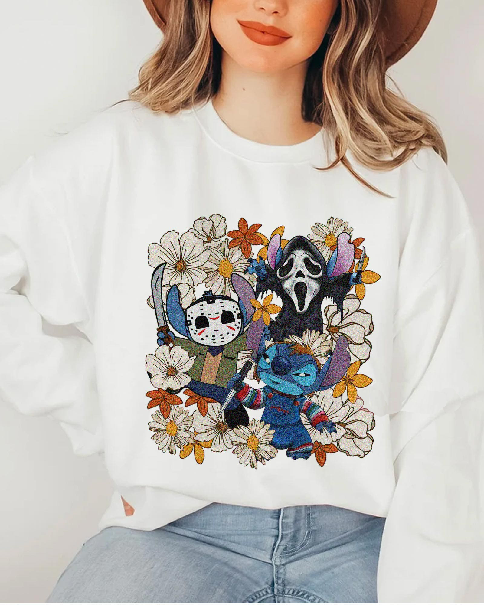 Stitch And LiLo Party Halloween T-Shirt,Crewneck,Hoodie For Gift,H-C-136