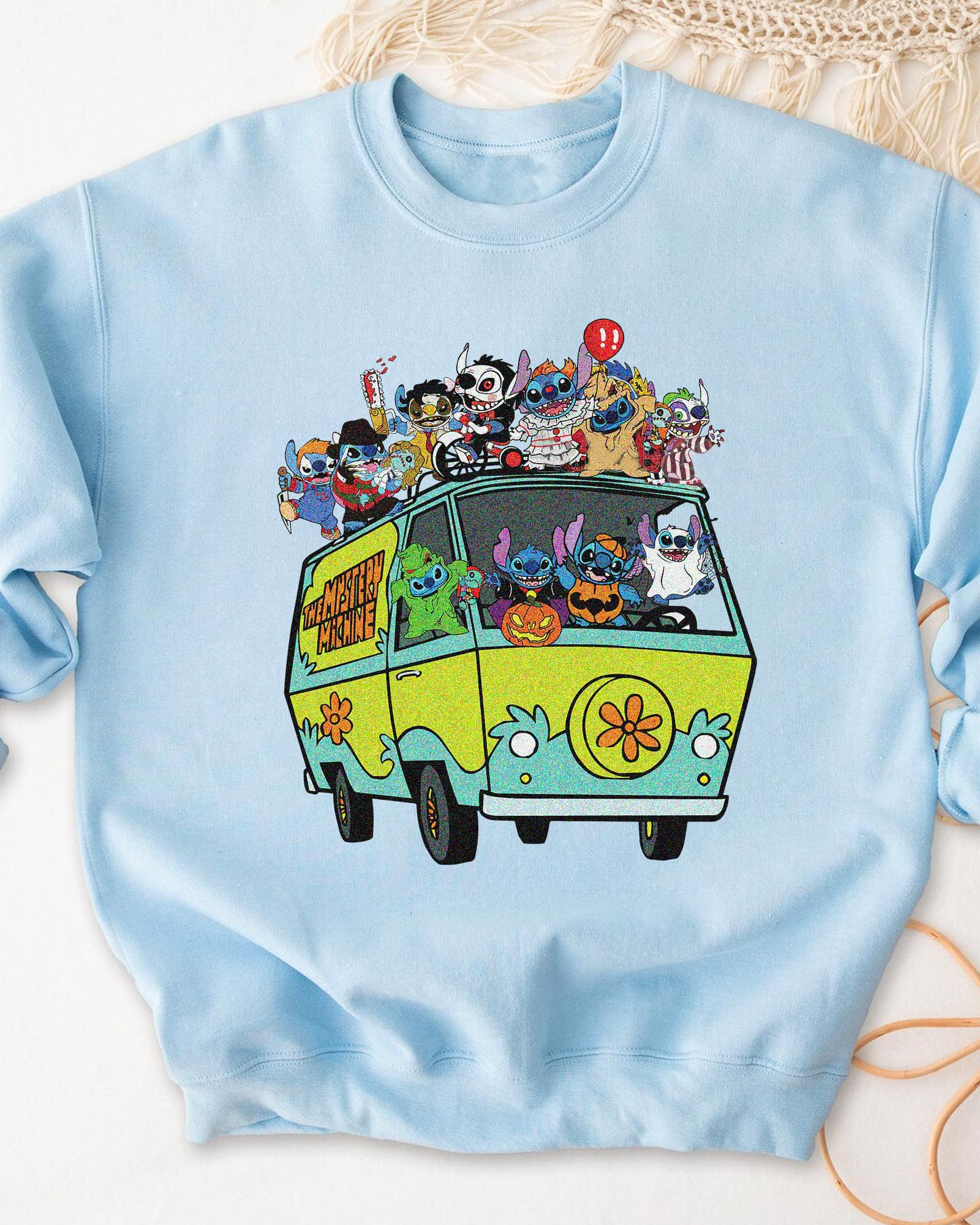 Drive Car Halloween Stitch T-Shirt,Crewneck,Hoodie,H-C-131