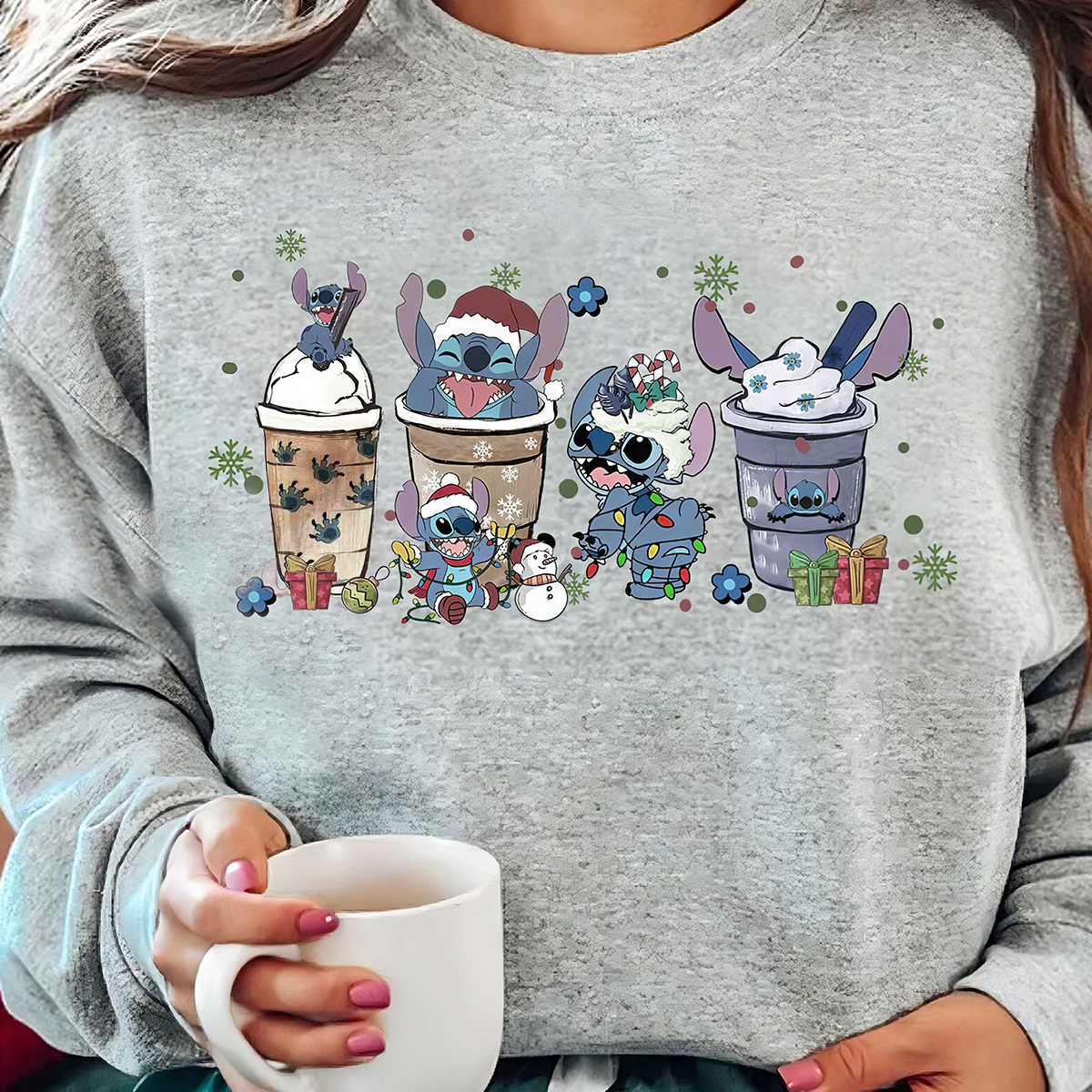 Stitch Coffee Cups Christmas Lamps T-Shirt,Crewneck,Hoodie,TS-C-404