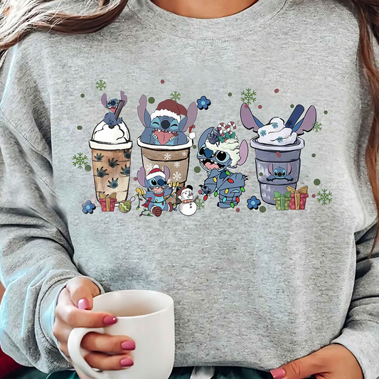 Stitch Coffee Cups Christmas Lamps T-Shirt,Crewneck,Hoodie,TS-C-404