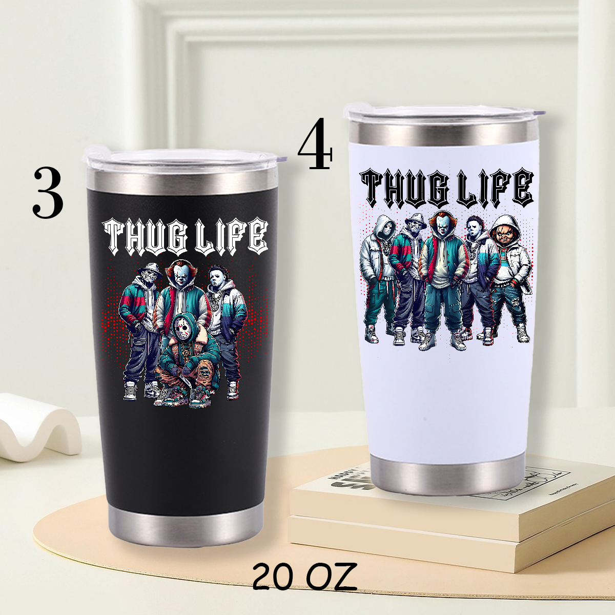 Thug Life Horror Character Halloween Tumbler For Gift,D-C-457