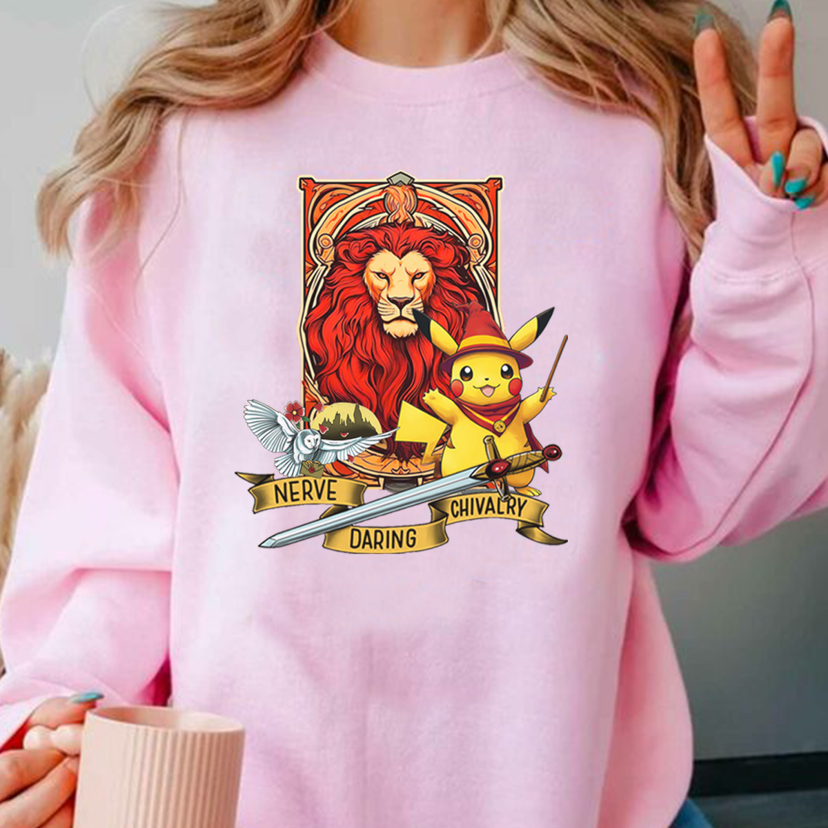 Adorable Pikachu×Harry Potter Hogwarts Four Houses T-Shirt,Crewneck,Hoodie,TS-C-634