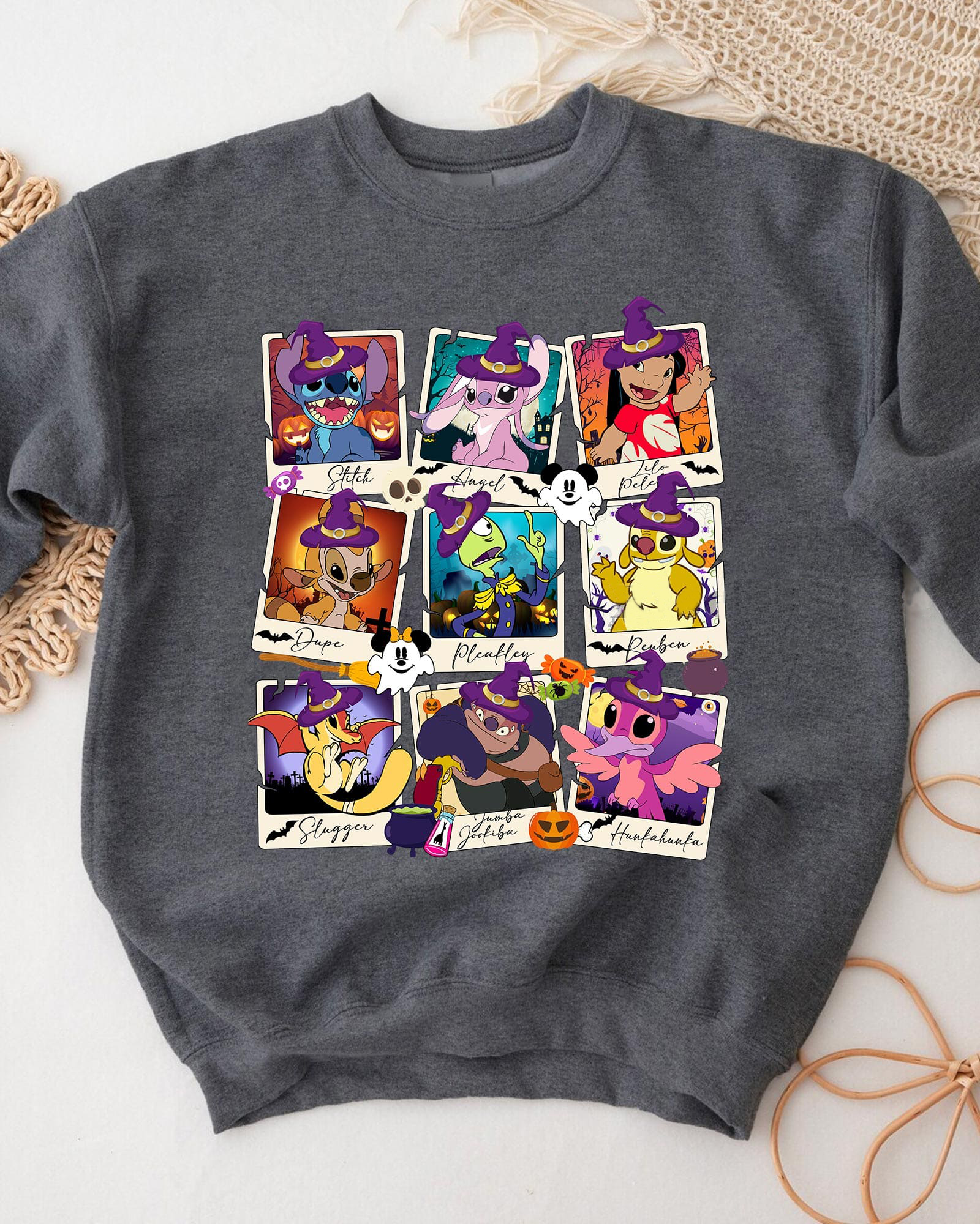 Stitch And Friend Halloween T-Shirt,Crewneck,Hoodie For Gift,H-C-137