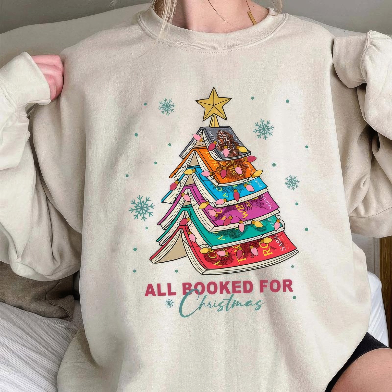 All Booked For Christmas TOG Series Bookworm Christmas T-Shirt,Crewneck,Hoodie,H-C-708