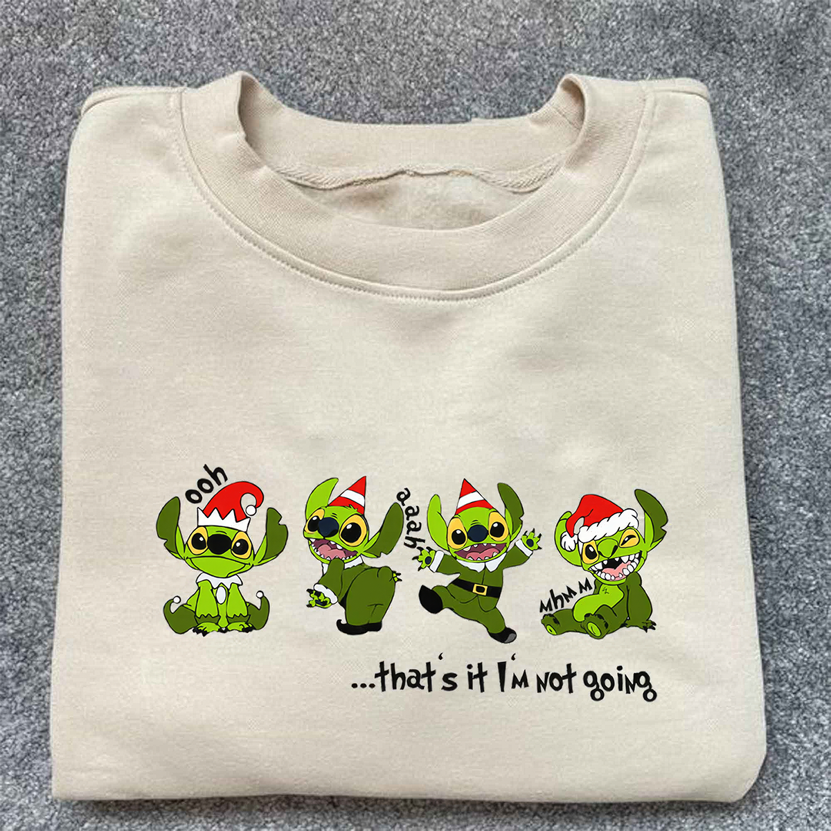 Stitch Grinch Not Going Christmas Santa Claus T-Shirt,Crewneck,Hoodie,TS-C-392