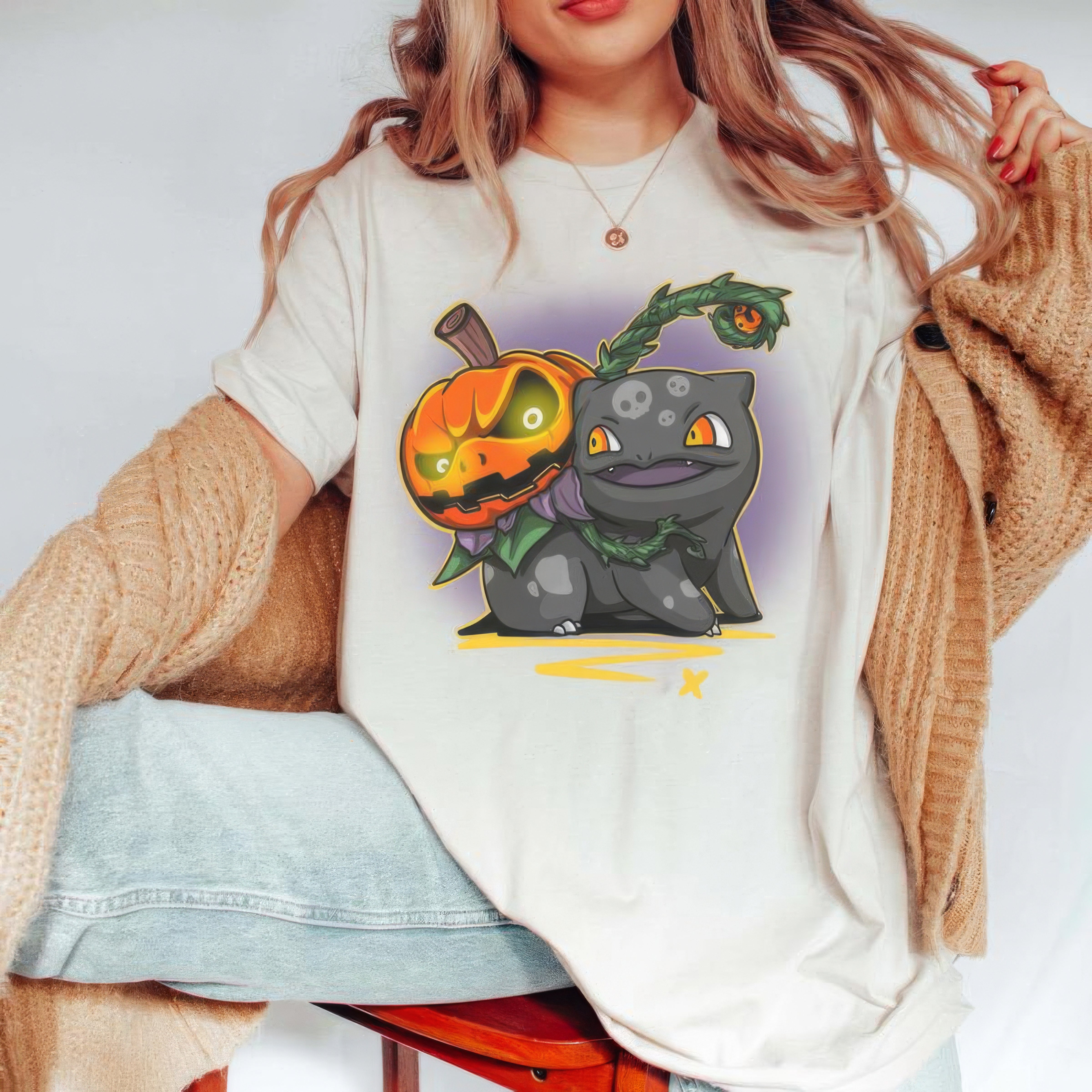 Halloween Bulbas4ur Pumpkin Unisex T-Shirt,Crewneck,Hoodie,TS-C-673