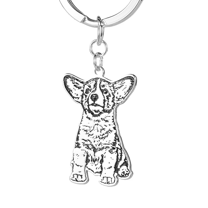 Pet Cutout Keychain Custom Pet Name Keychain,J-A-269