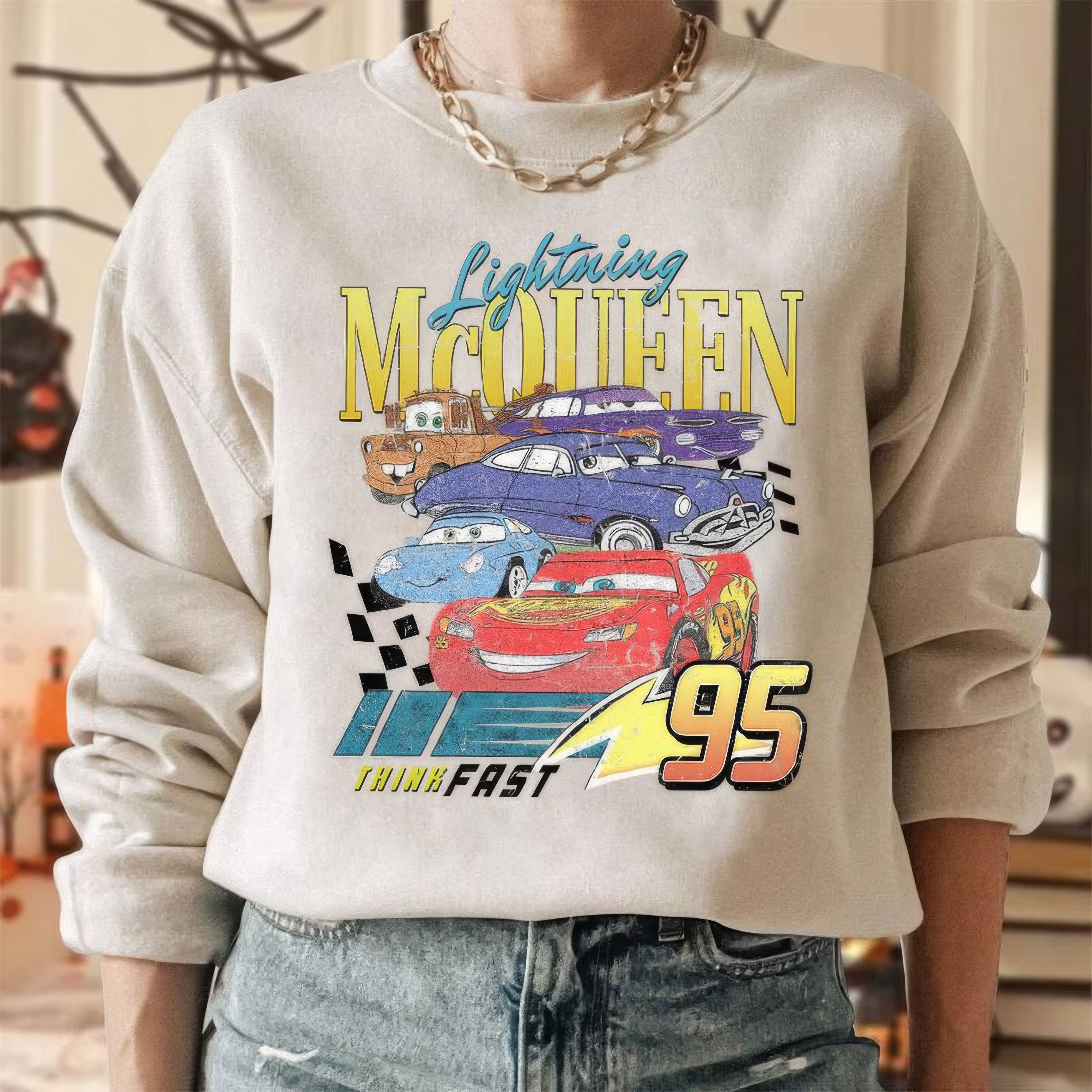 Lighting McQueen Cars Movie T-Shirt,Crewneck,Hoodie,TS-C-583