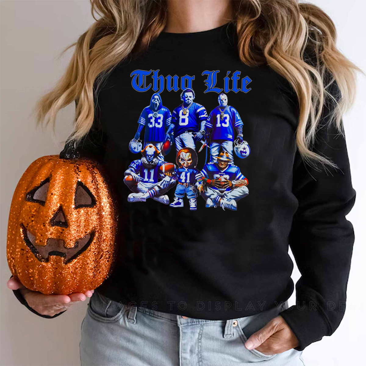 Sweat à capuche avec personnages d'horreur d'Halloween THUG LIFE, TS-C-103