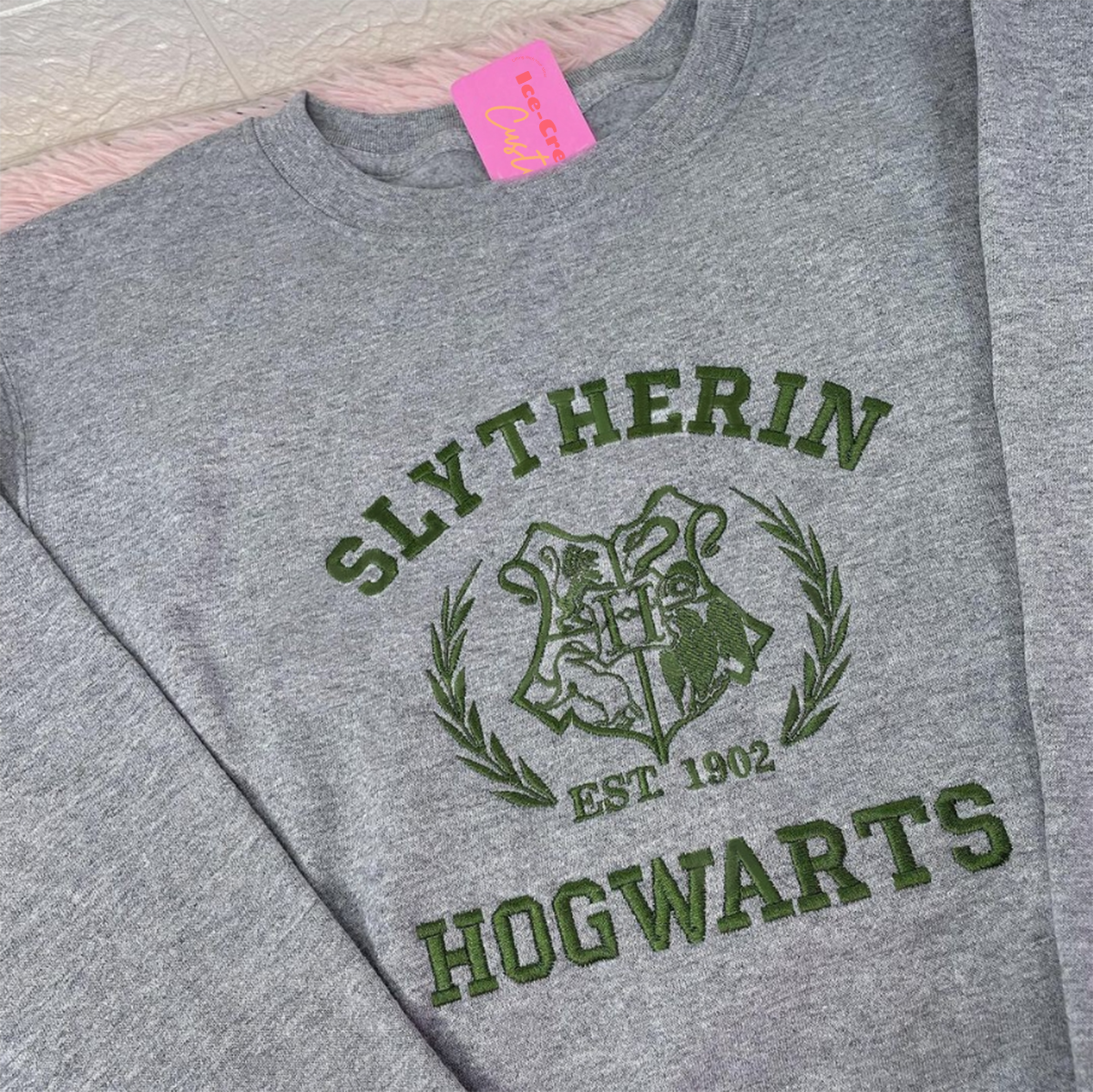 Green Leaf Border Harry Potter Hogwarts Embroidered T-Shirt,Crewneck,Hoodie,TS-C-318