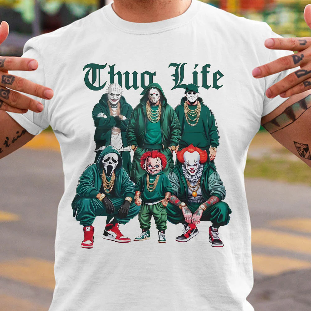 Sweat à capuche avec personnages d'horreur d'Halloween THUG LIFE, TS-C-103