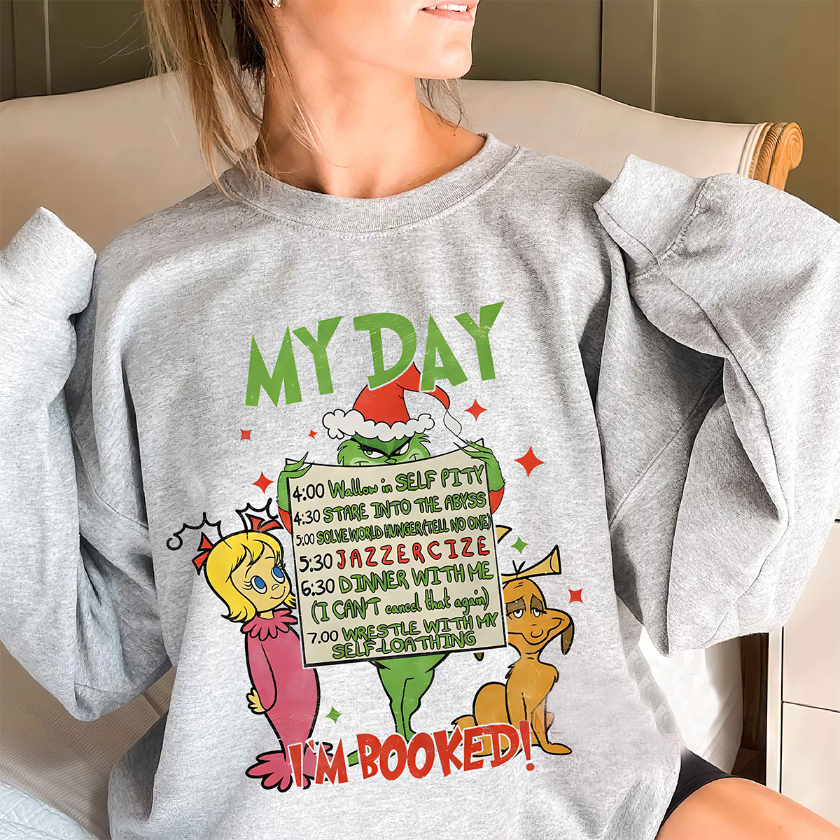 Grinch With Friends I’m Booked Christmas T-Shirt,Crewneck,Hoodie,TS-C-387