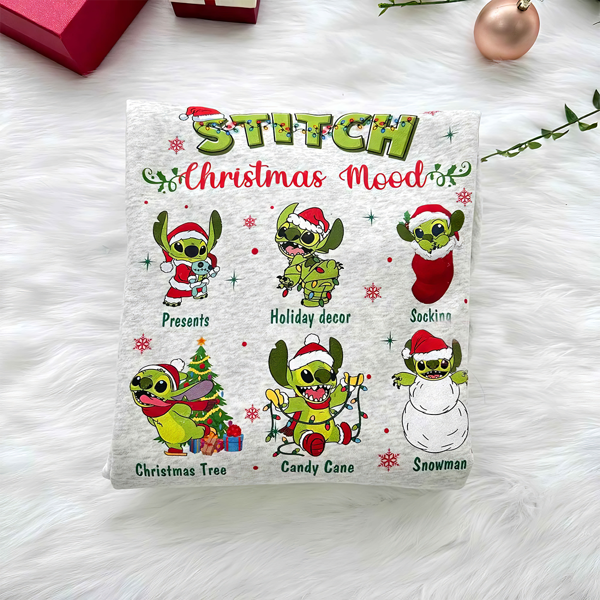 Stitch Grinch Christmas Mood T-Shirt,Crewneck,Hoodie,TS-C-396