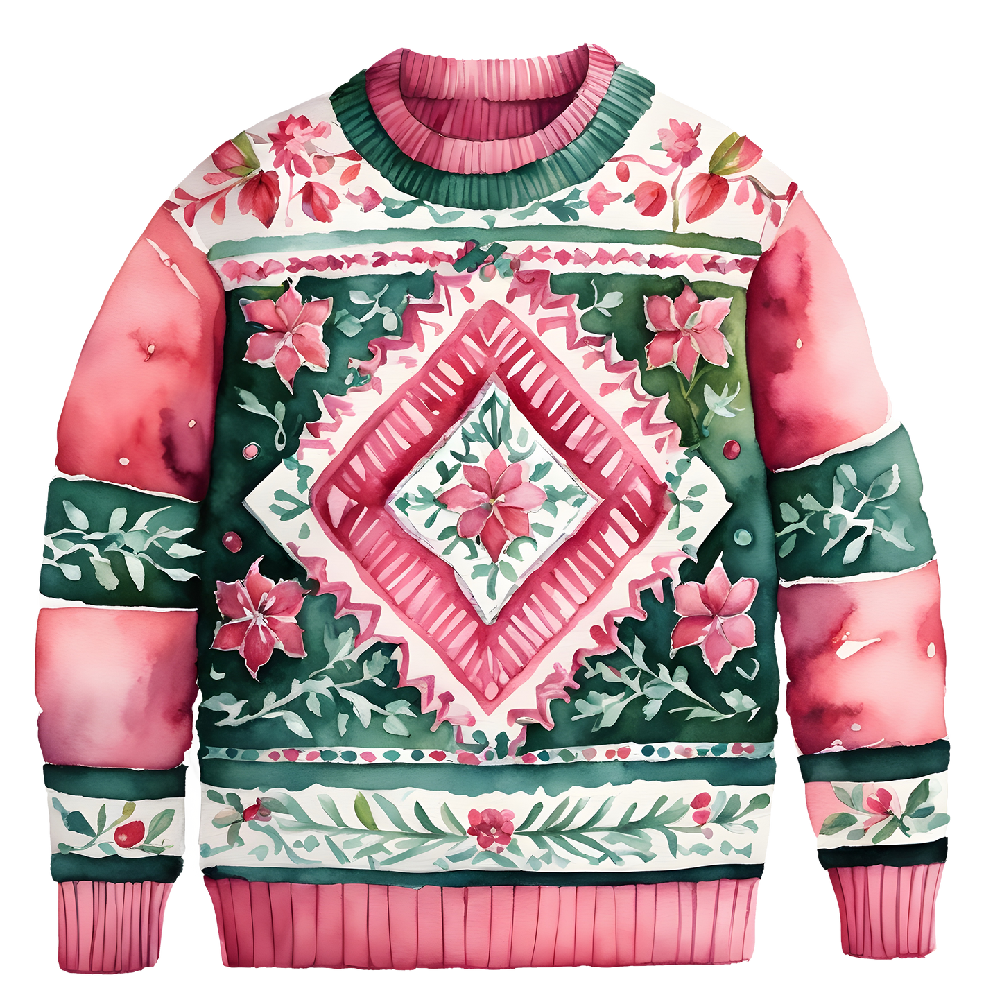 Charming Floral Ugly Christmas Sweater,A Thoughtful Gift For Your Loved Ones This Winter,TS-C-683