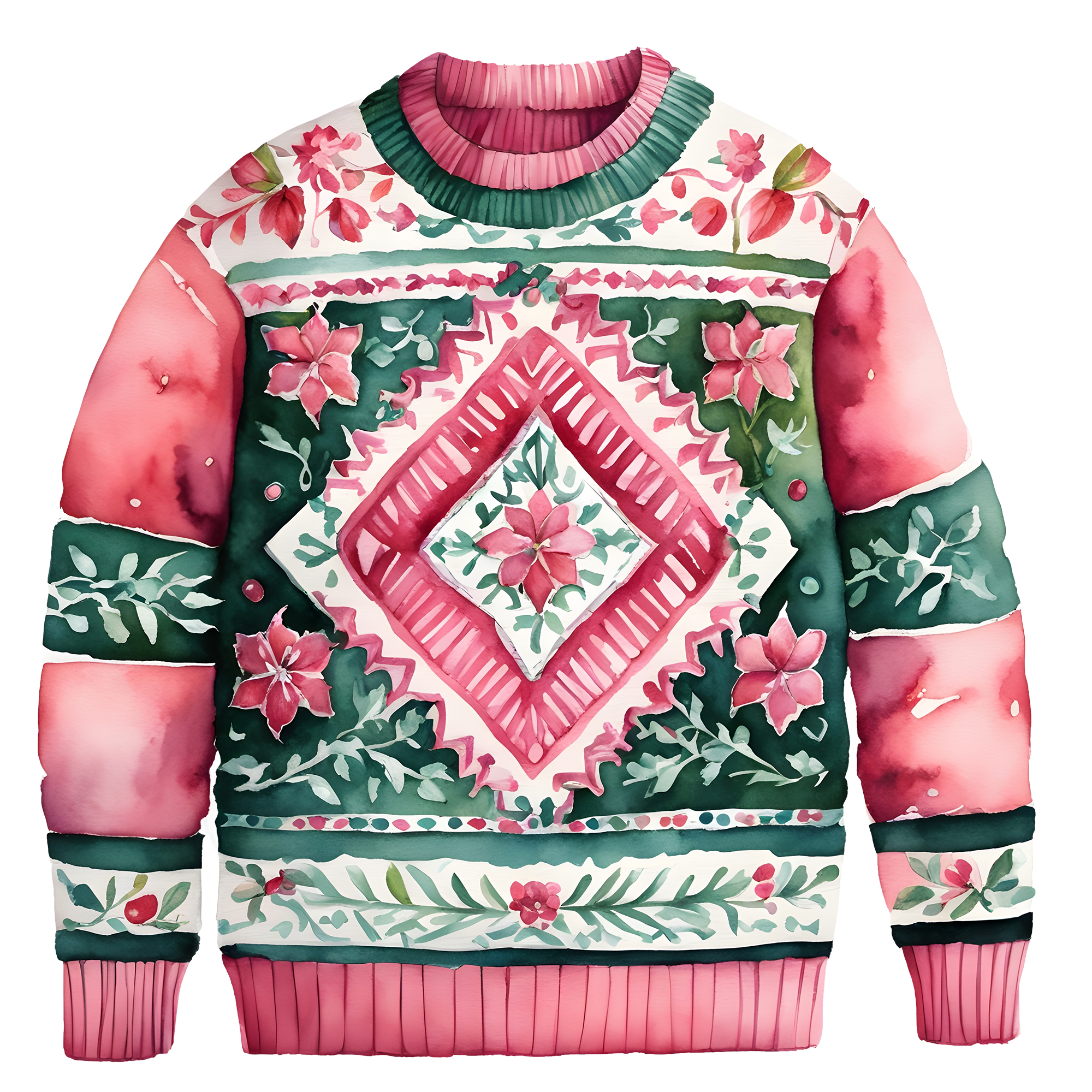 Charming Floral Ugly Christmas Sweater,A Thoughtful Gift For Your Loved Ones This Winter,TS-C-683