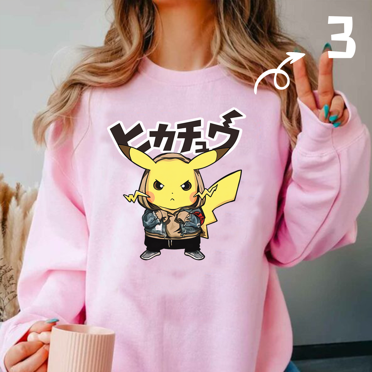 Pikachu In Vibrant Fashion Cute Pokémon Unisex T-Shirt,Crewneck,Hoodie,H-C-772