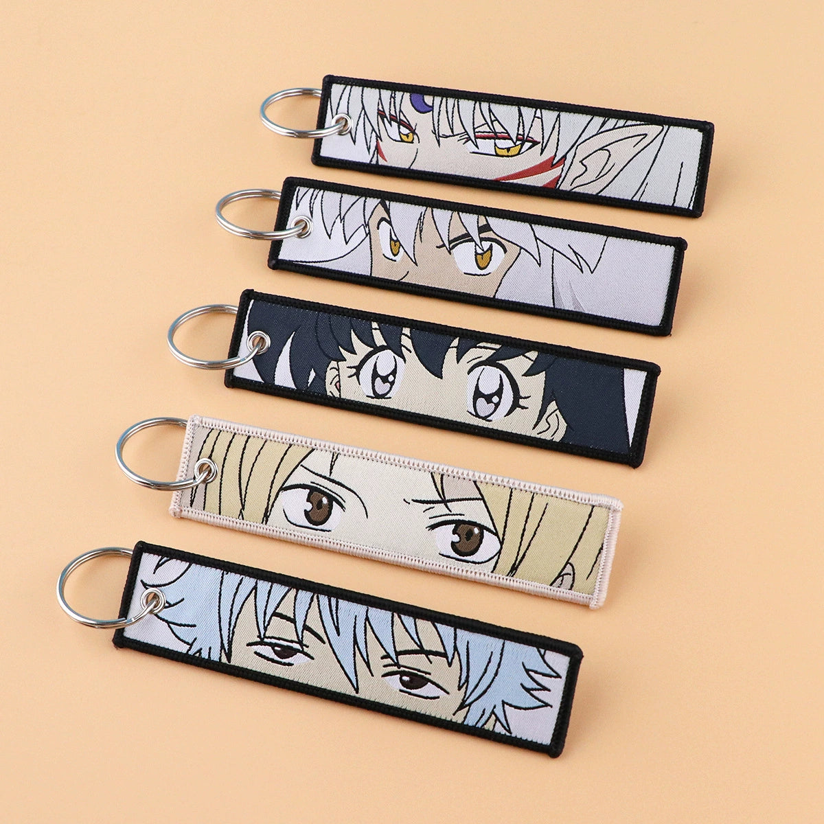 Cartoon Inuyasha Woven Keychain Strap, Ghost Gintama Pendant, Woven Fabric Key Accessories, Fullmetal Alchemist Keychain Charm,014