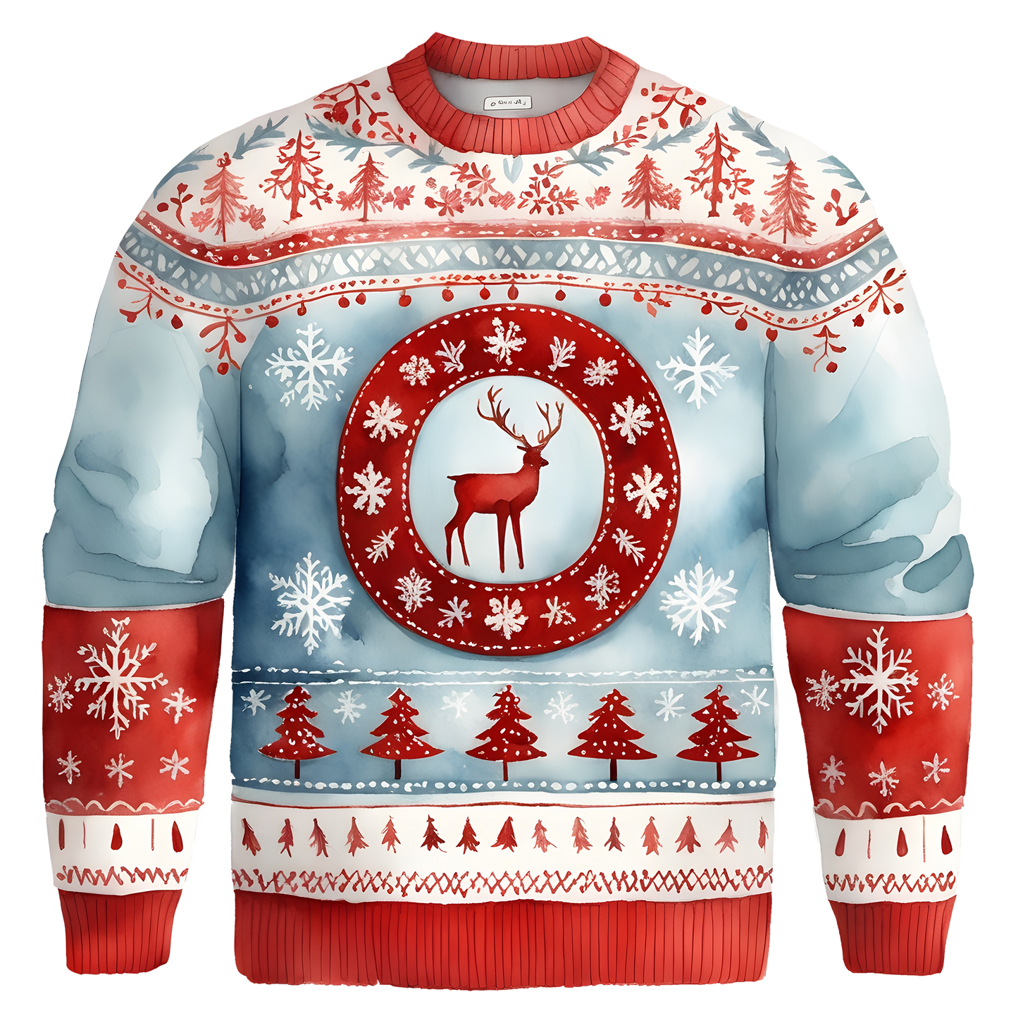 Cheerful Reindeer Colorful Ugly Christmas Sweater,Adorable Holiday Edition,TS-C-689