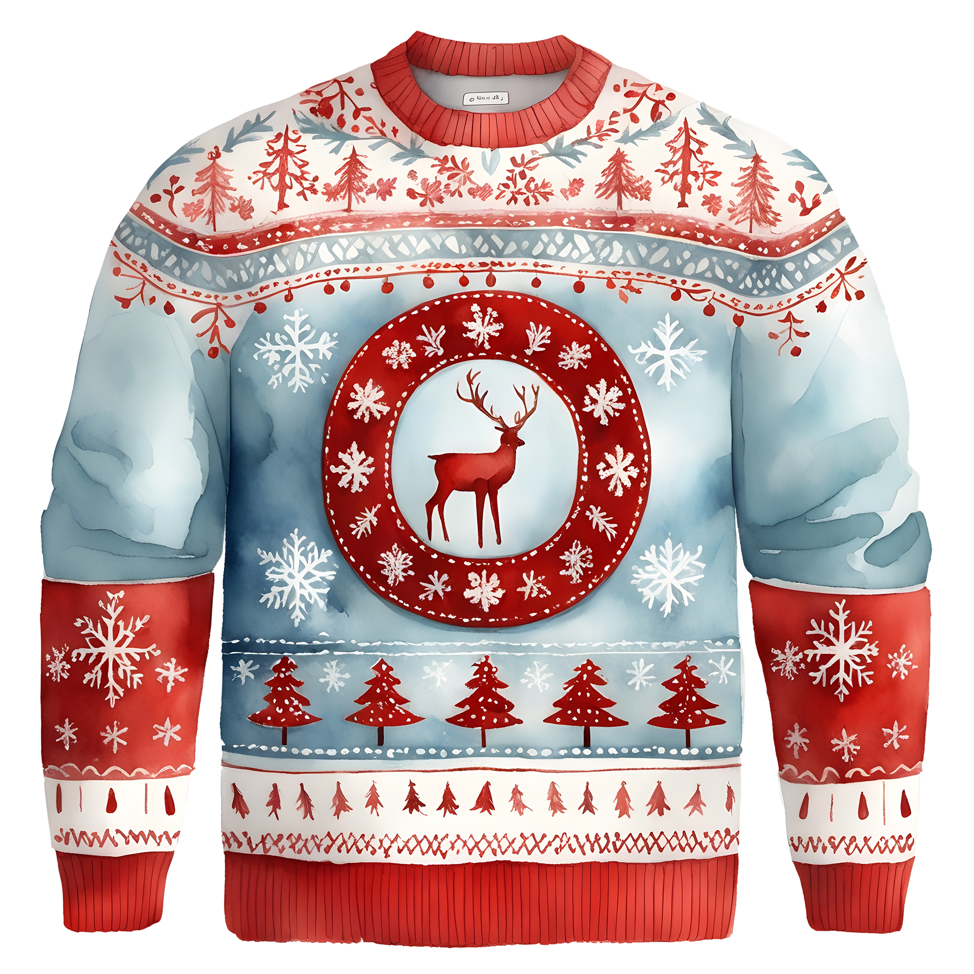 Cheerful Reindeer Colorful Ugly Christmas Sweater,Adorable Holiday Edition,TS-C-689