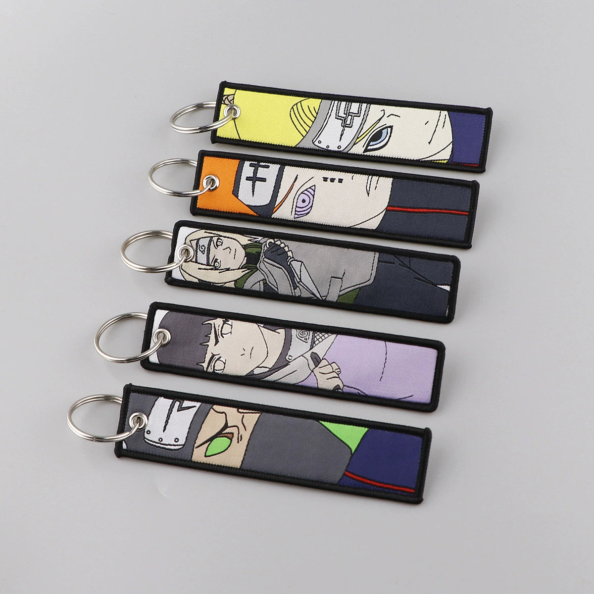 Naruto Cloud Embroidered Keychain – Anime Cartoon Woven Fabric Key Ring for Students & Fans,027