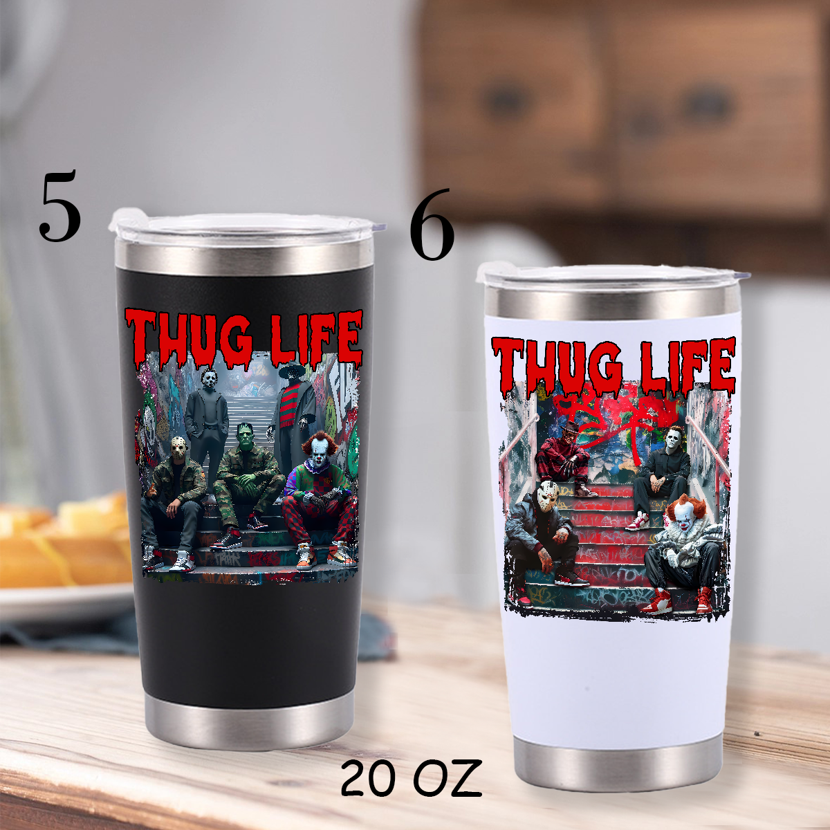 Thug Life Horror Character Halloween Tumbler For Gift,D-C-457