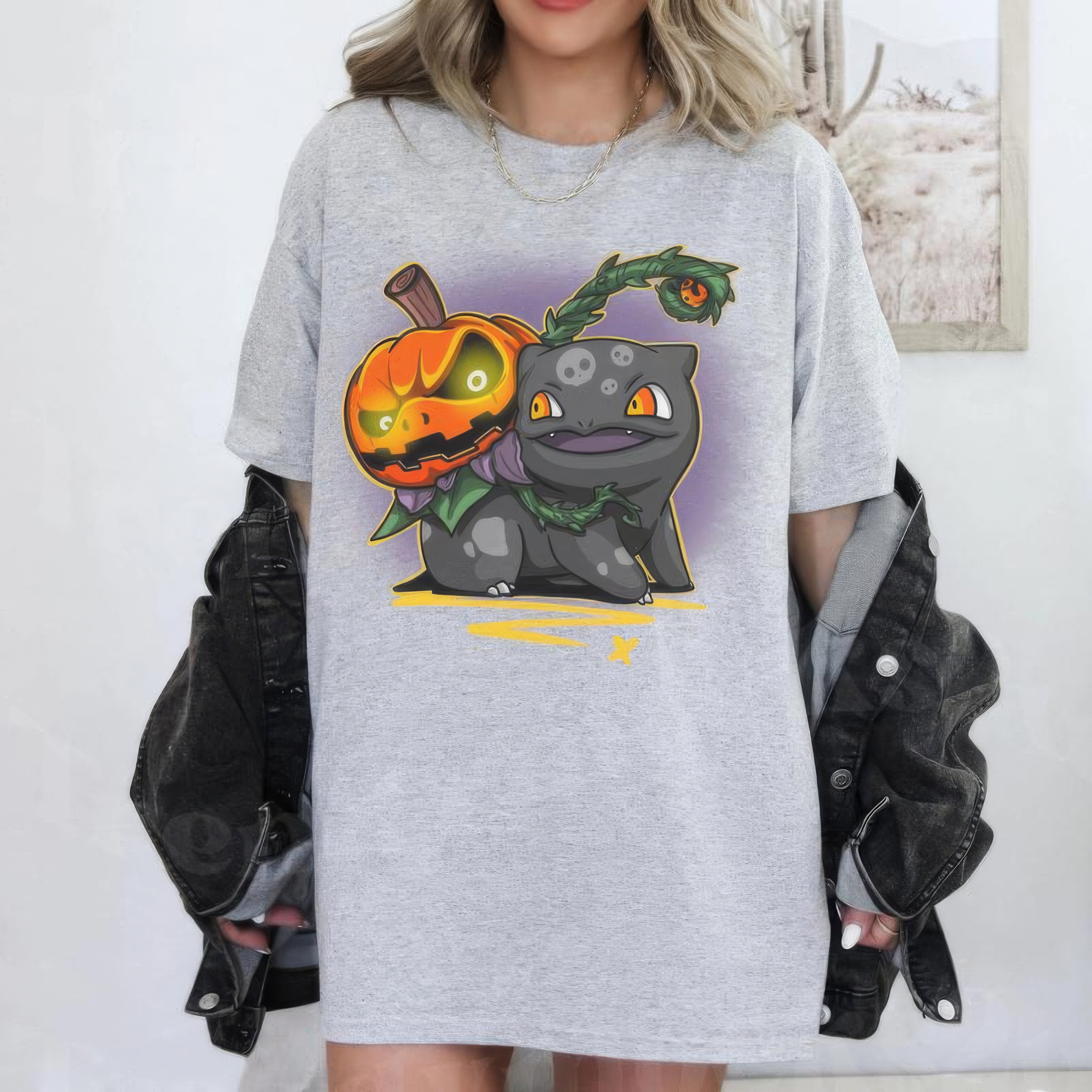 Halloween Bulbas4ur Pumpkin Unisex T-Shirt,Crewneck,Hoodie,TS-C-673