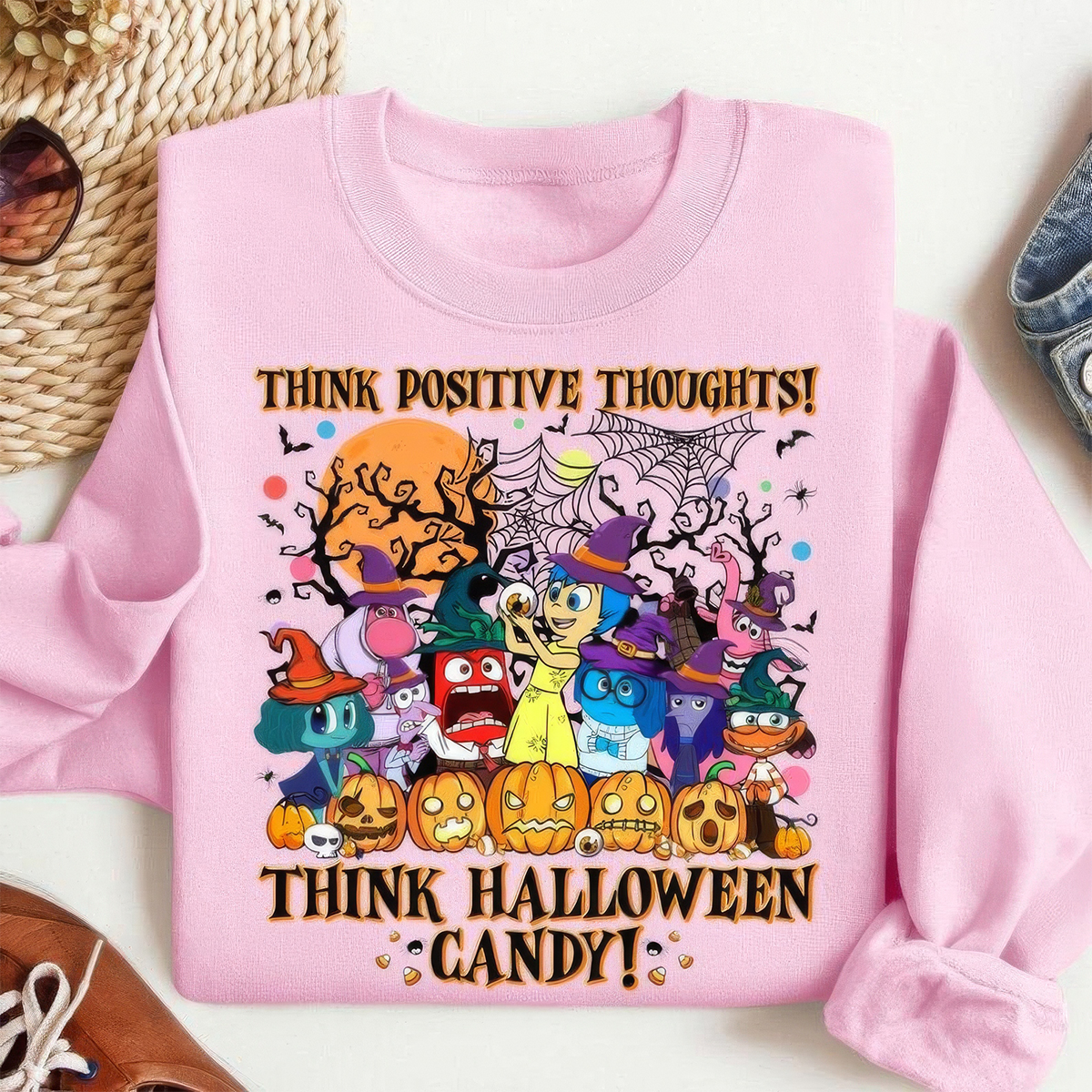 Think Halloween Candy Pumpkin Ghost Family T-Shirt,Crewneck,Hoodie,TS-C-600