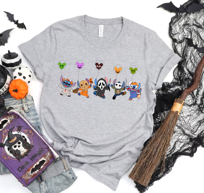 Stitch Horror Halloween Shirt,Disney Spooky Season Crewneck,H-C-184