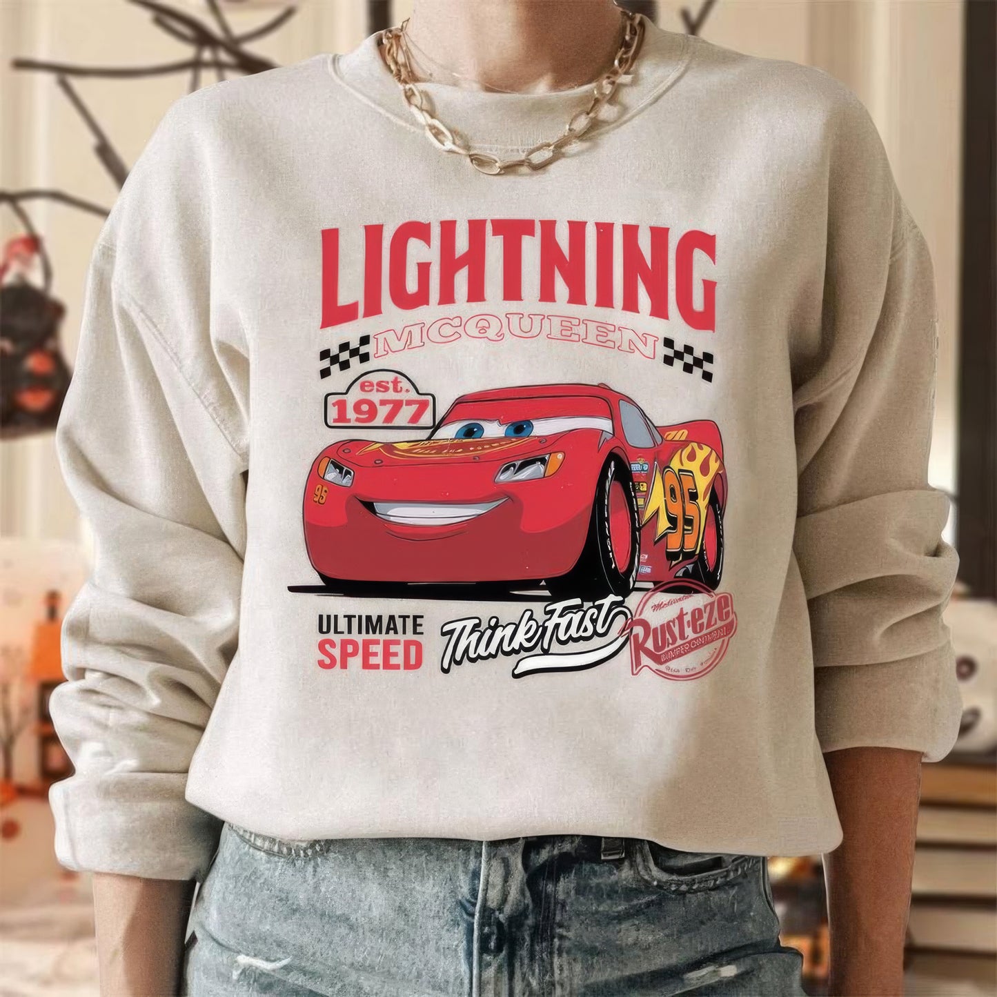 Lighting McQueen Cars Movie T-Shirt,Crewneck,Hoodie,TS-C-581