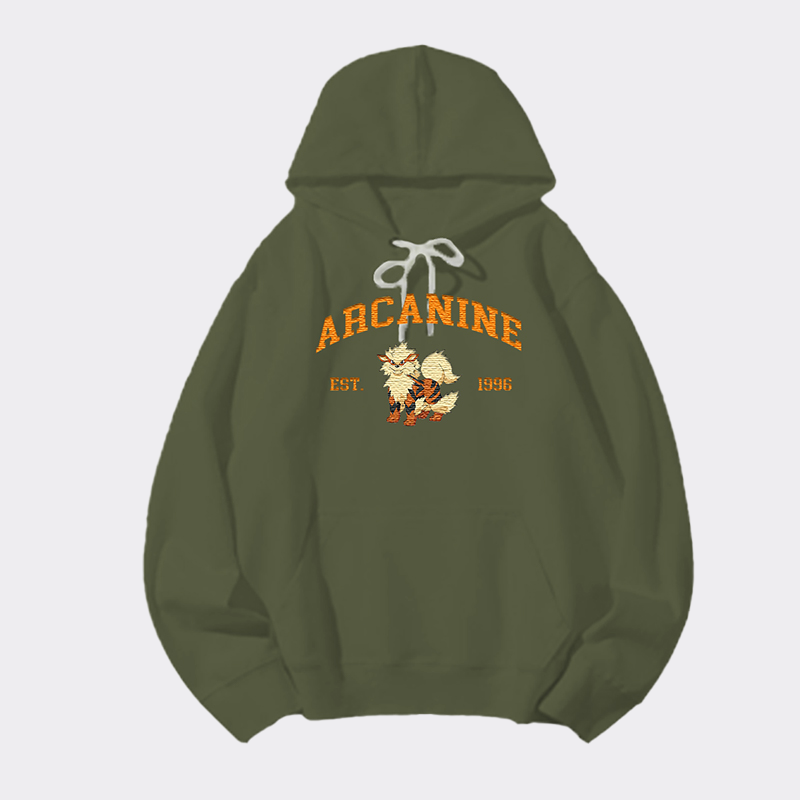 Arcanine Adorable Anime-Themed Embroidered T-Shirt,Crewneck,Hoodie-Trendy Versatile and a Thoughtful Gift for Friends,H-C-711