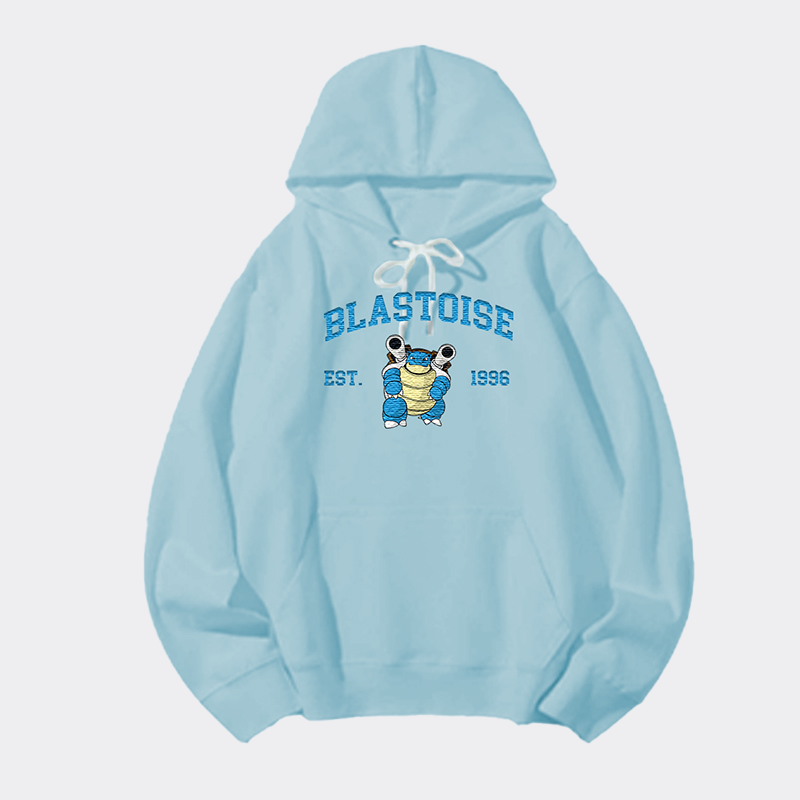 Blastoise Adorable Anime-Themed Embroidered T-Shirt,Crewneck,Hoodie-Trendy Versatile and a Thoughtful Gift for Friends,H-C-712