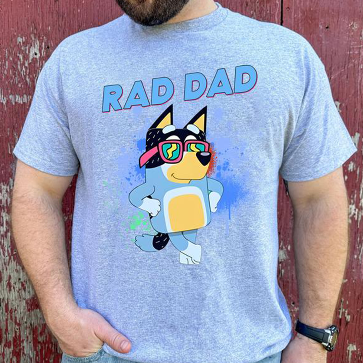 Bluey Bandit Rad Dad Cartoon Character Family T-Shirt,Crewneck,Hoodie,TS-C-565