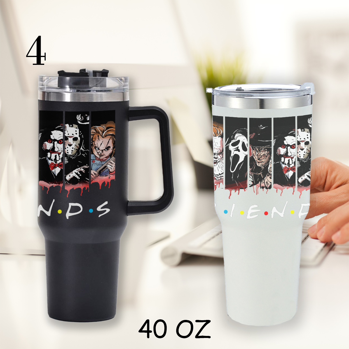 Friends Thug Life Horror Character Halloween Insulated Tumbler,D-C-456