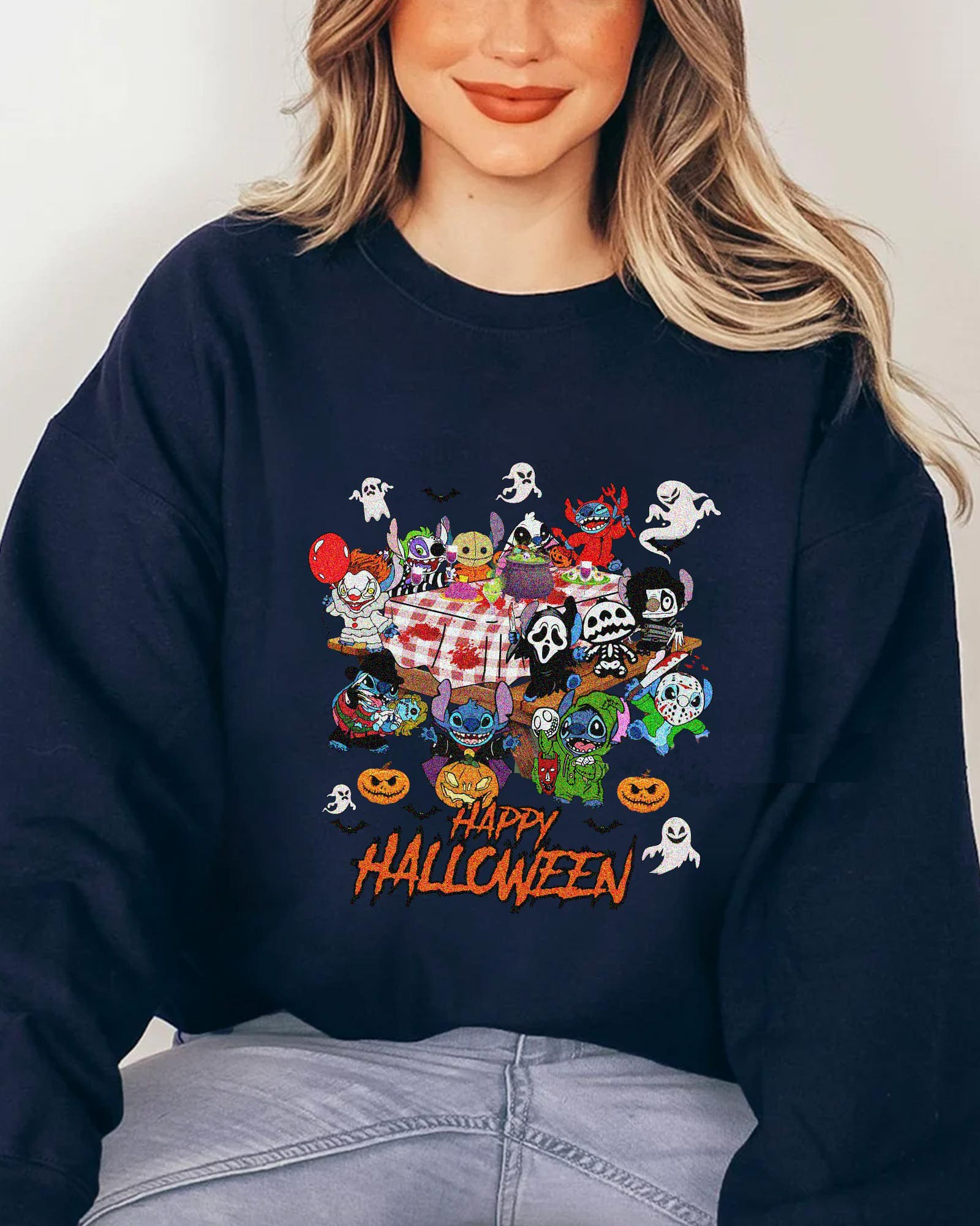 Spooky Halloween Stitch T-Shirt,Crewneck,Hoodie,H-C-134