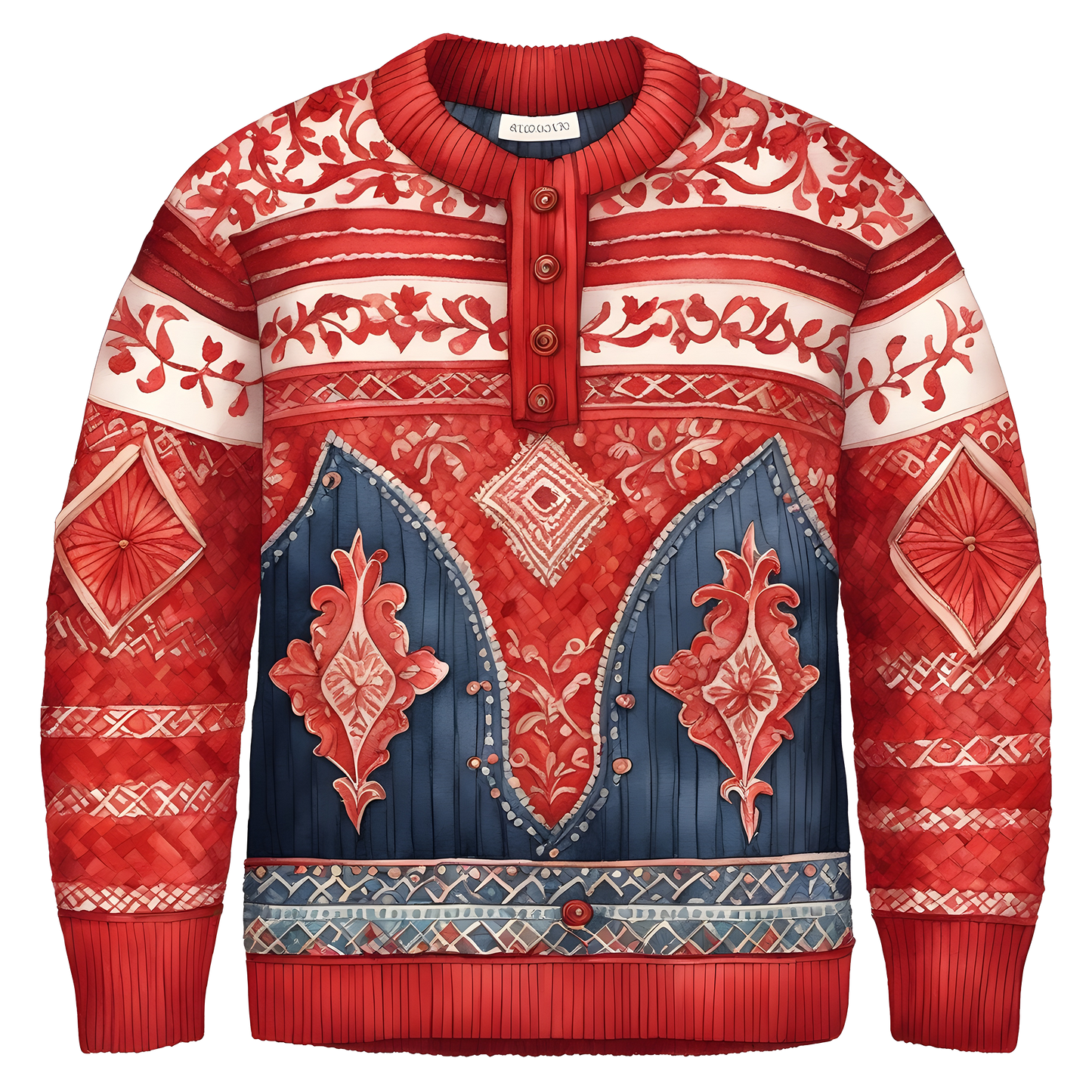 Floral Design Button-Up Ugly Christmas Sweater,For Gift,TS-C-681