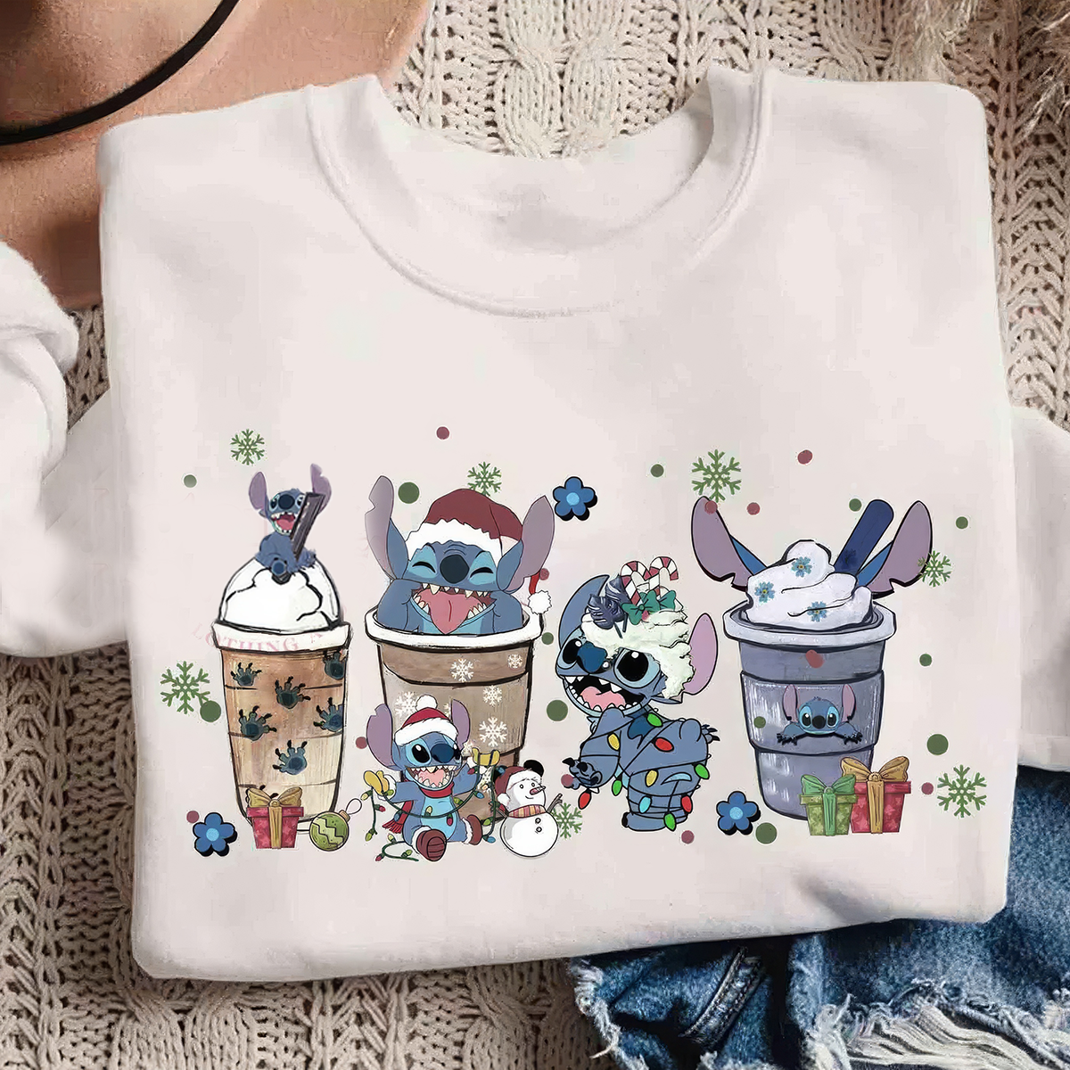 Stitch Coffee Cups Christmas Lamps T-Shirt,Crewneck,Hoodie,TS-C-404