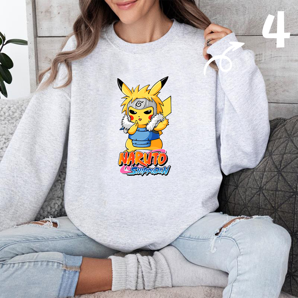 Naruto Shippuden Collaboration Cool Pikachu Unisex T-Shirt,Crewneck,Hoodie,H-C-778