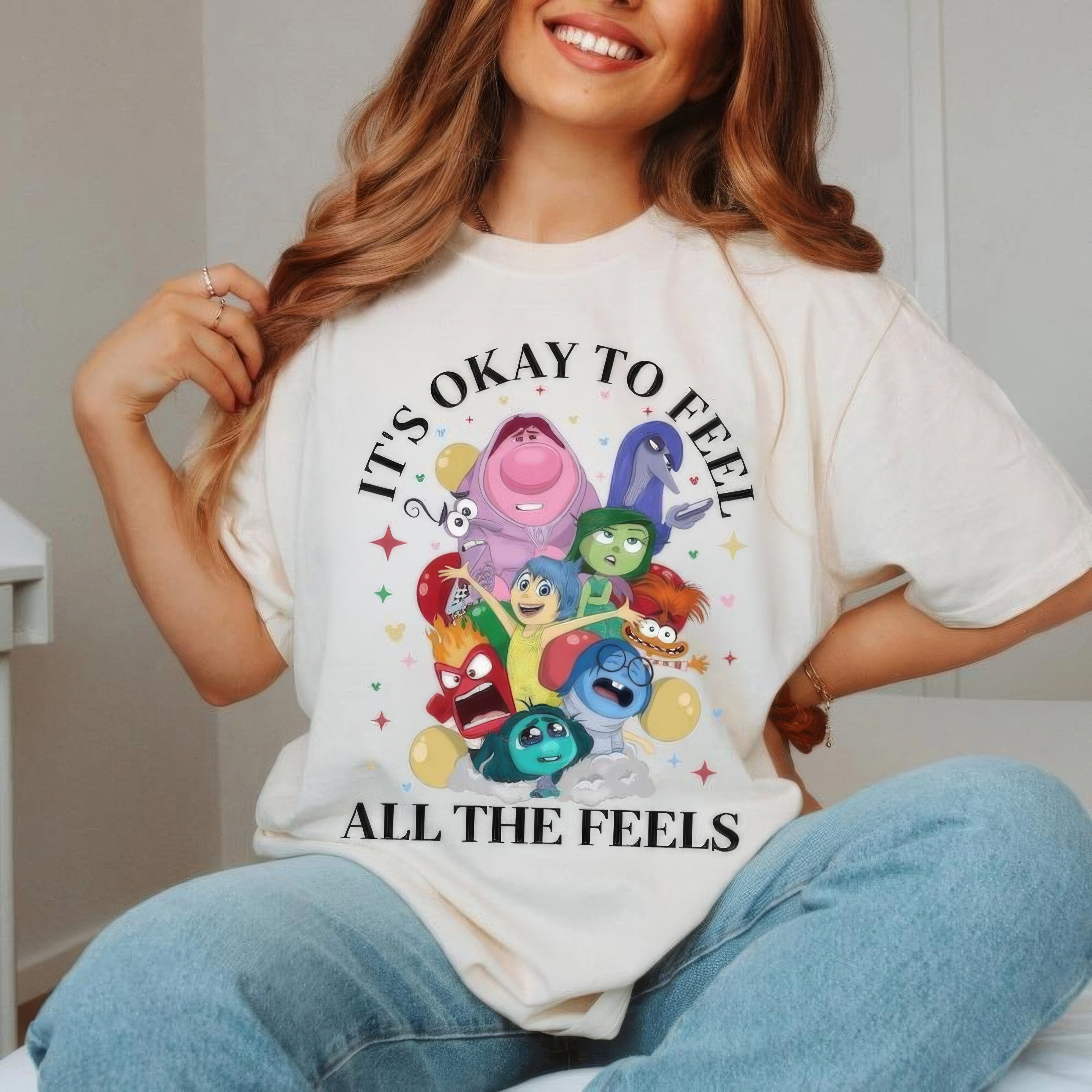 lt's Okay To Feel All The Feels Mental Health Emotional Support T-Shirt,Crewneck,Hoodie,TS-C-618