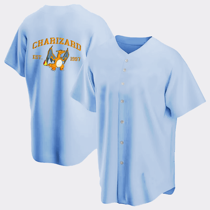 Charizard Adorable Anime-Themed Embroidered T-Shirt,Crewneck,Hoodie-Trendy Versatile and a Thoughtful Gift for Friends,H-C-714